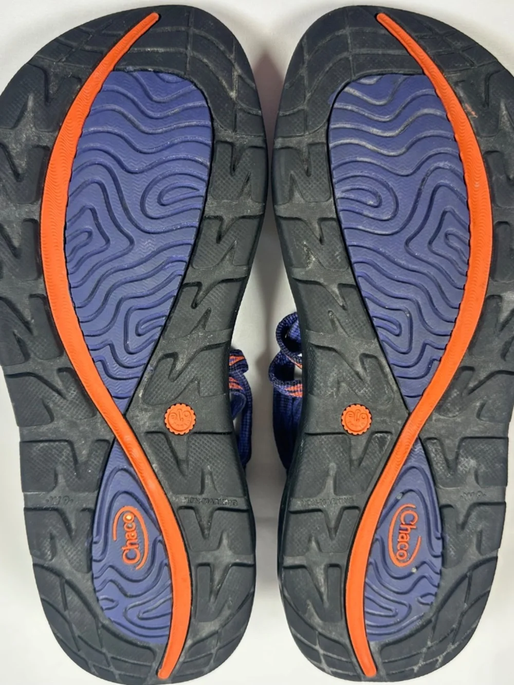 Chaco Zvolv X2 Womens Sandals Volcanic Blue Orange Toe Loop Adjustable Size W9